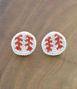 Seed Bead Baseball Post Earrings