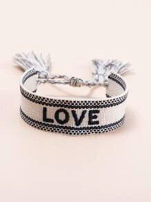 Love Embroidered Bracelet