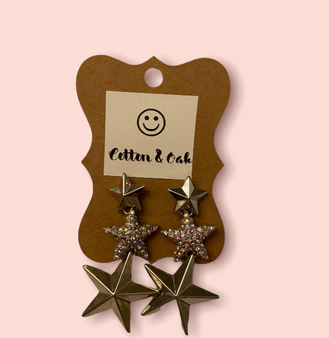 Dangling star earrings
