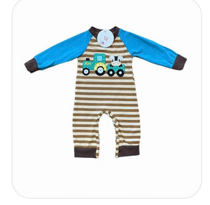 kids brown tractor outfit