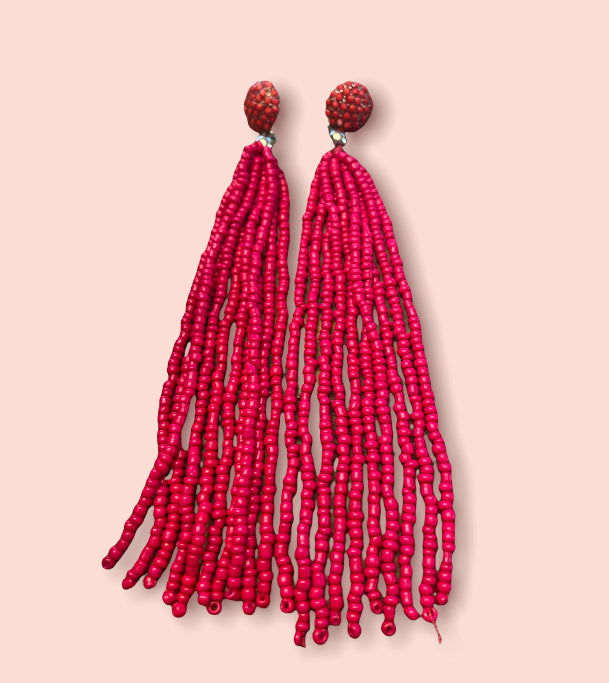 pink bead dangles