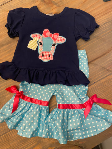 kids ruffle cow fit