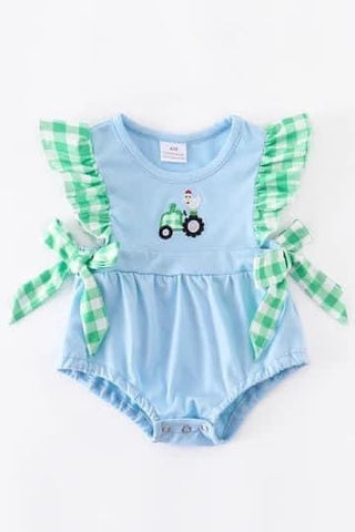Kids blue tractor outfit