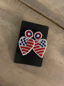 American heart beaded earrings