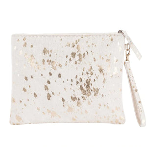 Cow hide wristlet