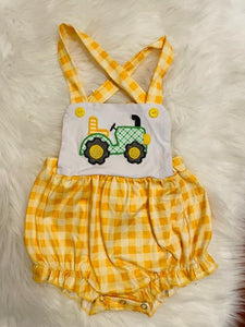 Kids yellow tractor outfit