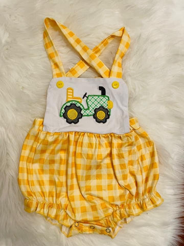 Kids yellow tractor outfit