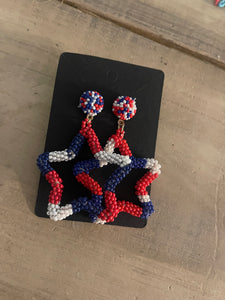 American star beaded earrings