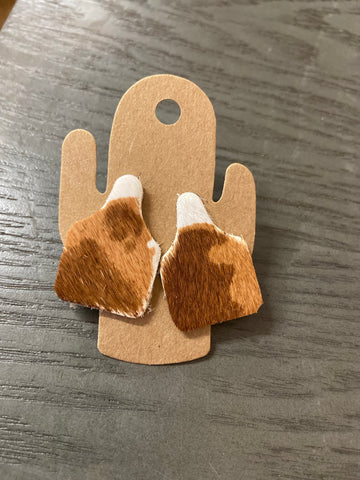 Cow tag earrings