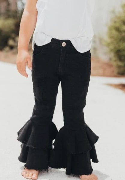 Kids black bell bottoms